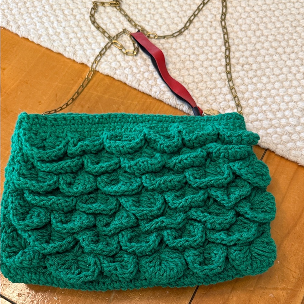 Clare V Green Crochet Shoulder Bag